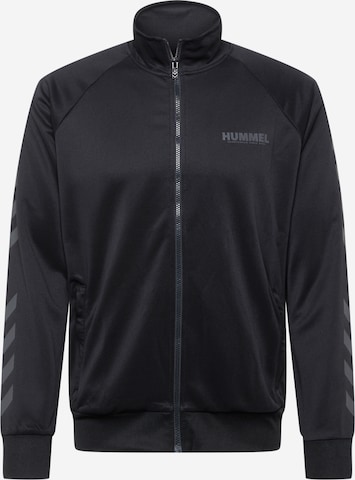 Hummel Athletic Zip-Up Hoodie 'LEGACY' in Black: front