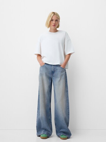 Bershka Wide leg Jeans in Blauw