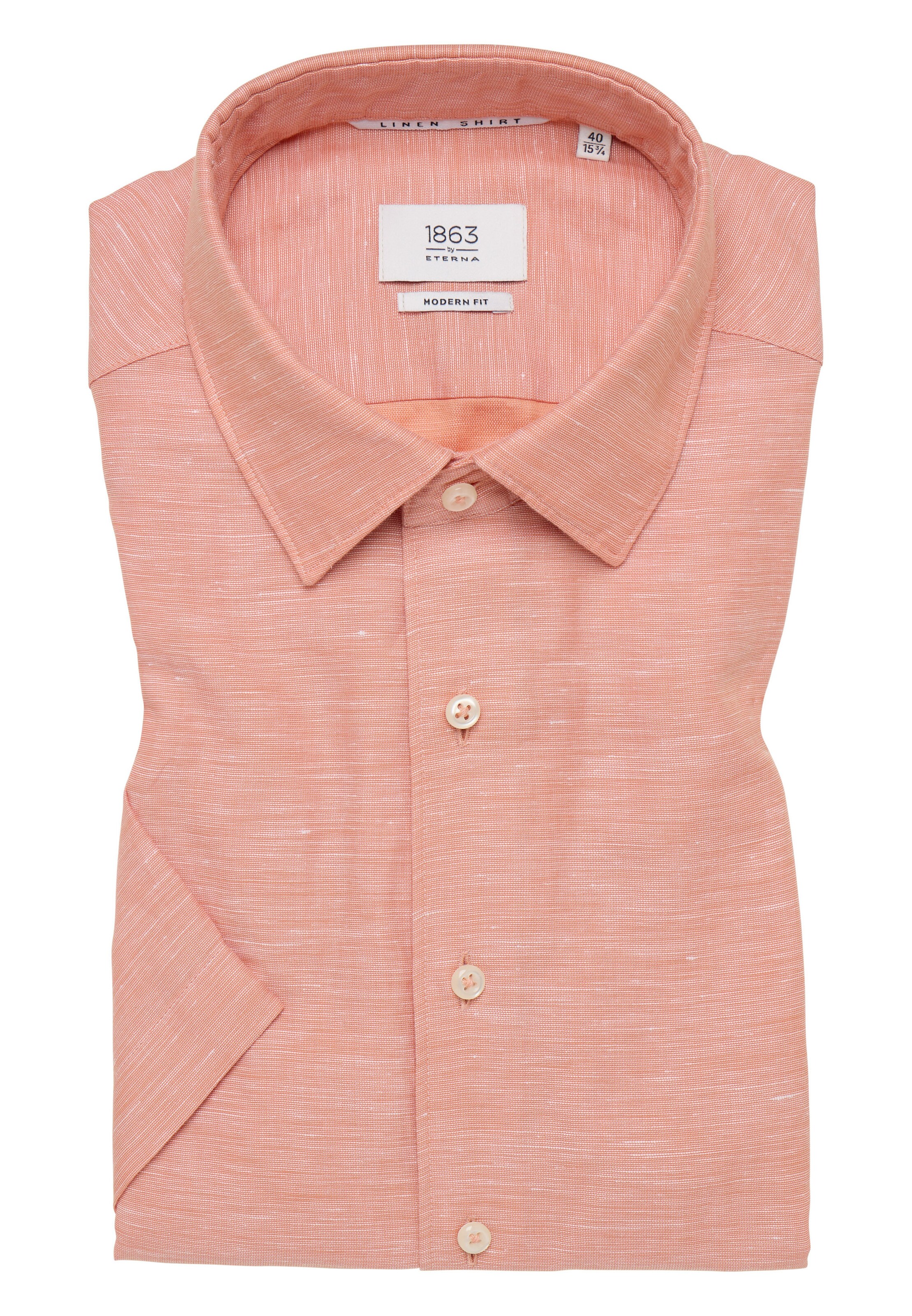 ETERNA Regular fit Button Up Shirt in Orange