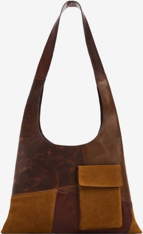 MANGO Shoulder Bag in Brown: front