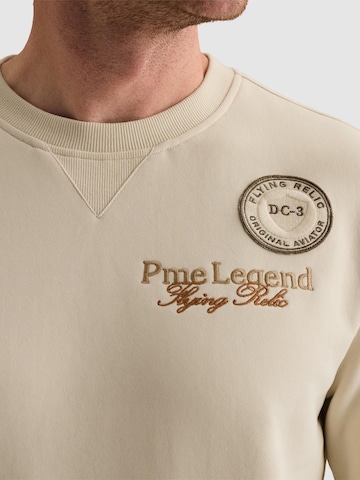 PME Legend Sweatshirt 'Sweatshirt with garment-dye wash and artworks' i beige
