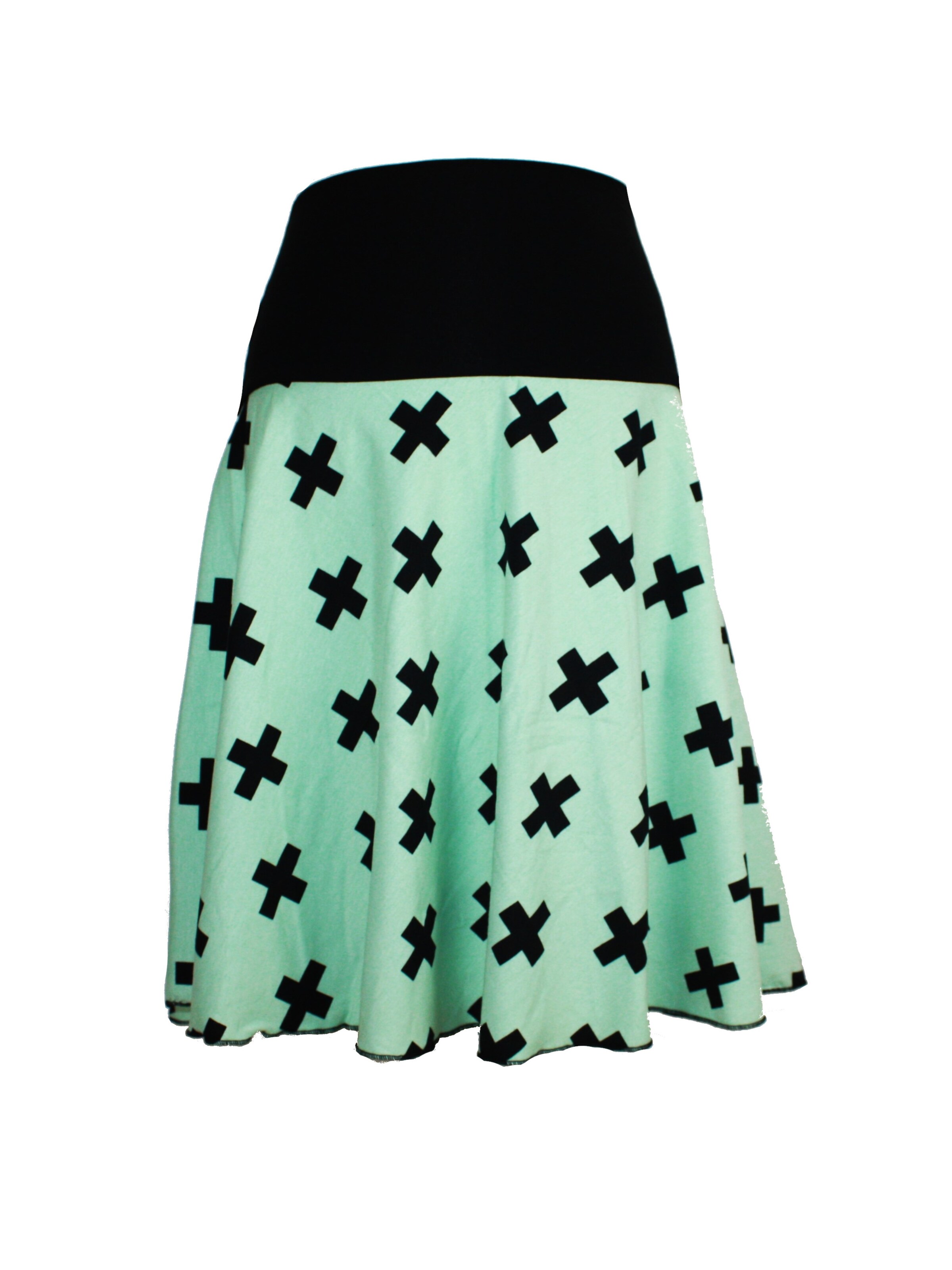 dunkle design Skirt 'Kreuz' in Green: front