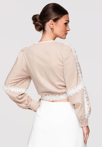 Ombre Blouse in Beige