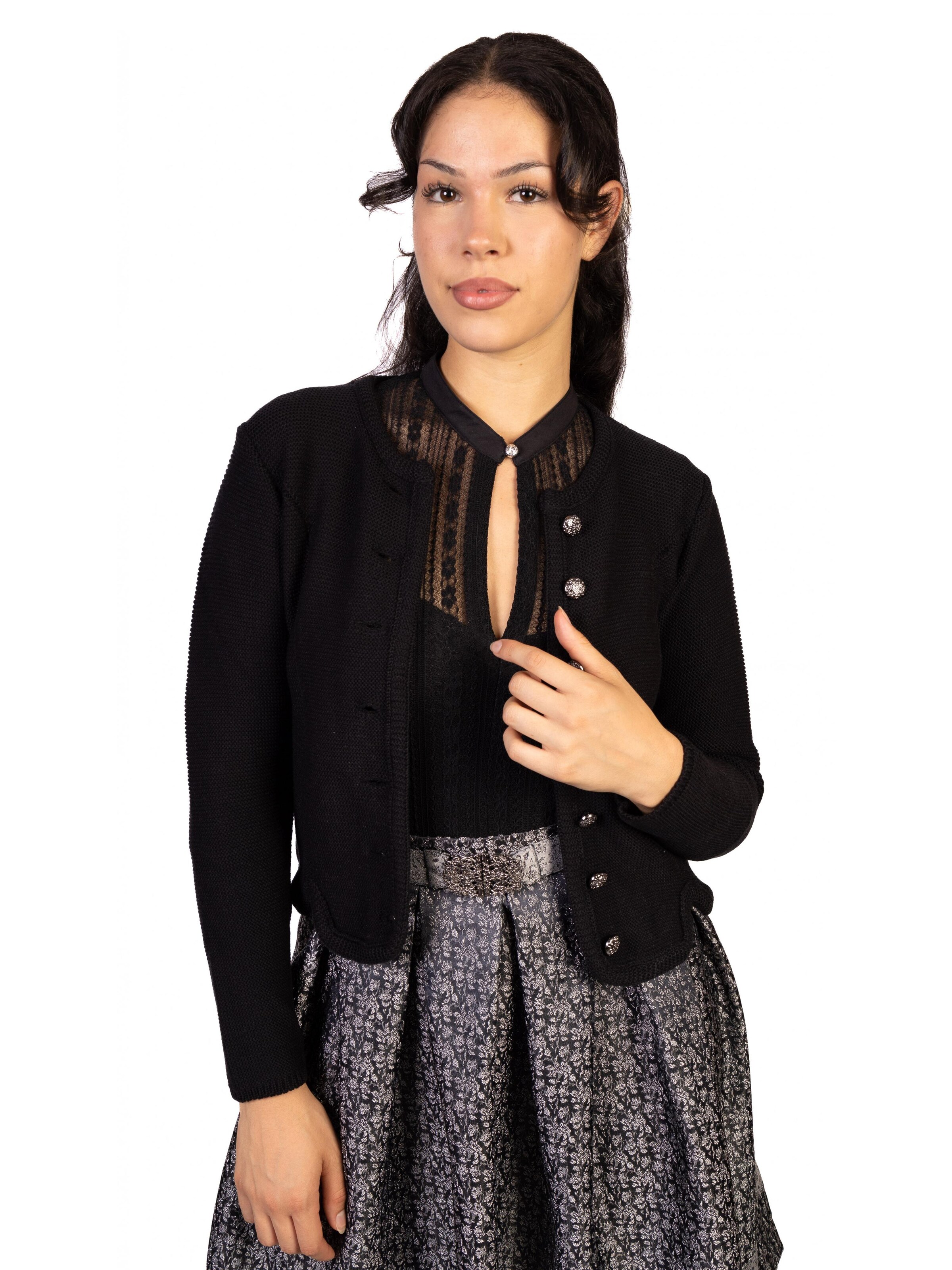 Trachtl Strickjacke 'Trachtl Jacke Strickjacke'‌ in Schwarz