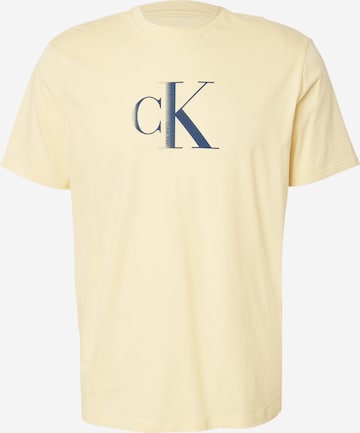 Calvin Klein Jeans Тениска в жълто: отпред