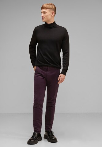Street One MEN Regular Chino Pants in Purple