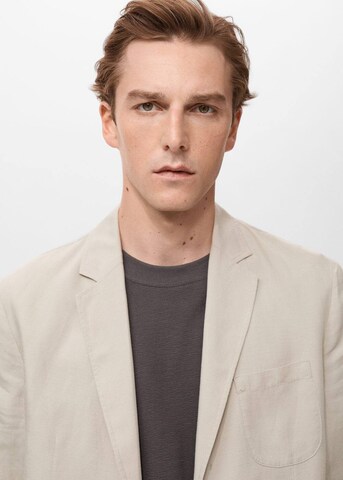 MANGO MAN Slim fit Suit Jacket 'Delave' in Beige