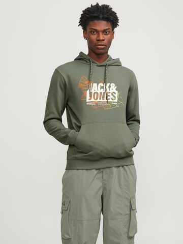 JACK & JONES Sweatshirt 'Map' in Grün: predná strana