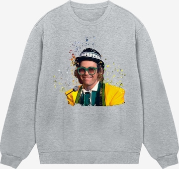 F4NT4STIC Sweatshirt 'TV Times Elton John At The Piano 1977' in Grey: front