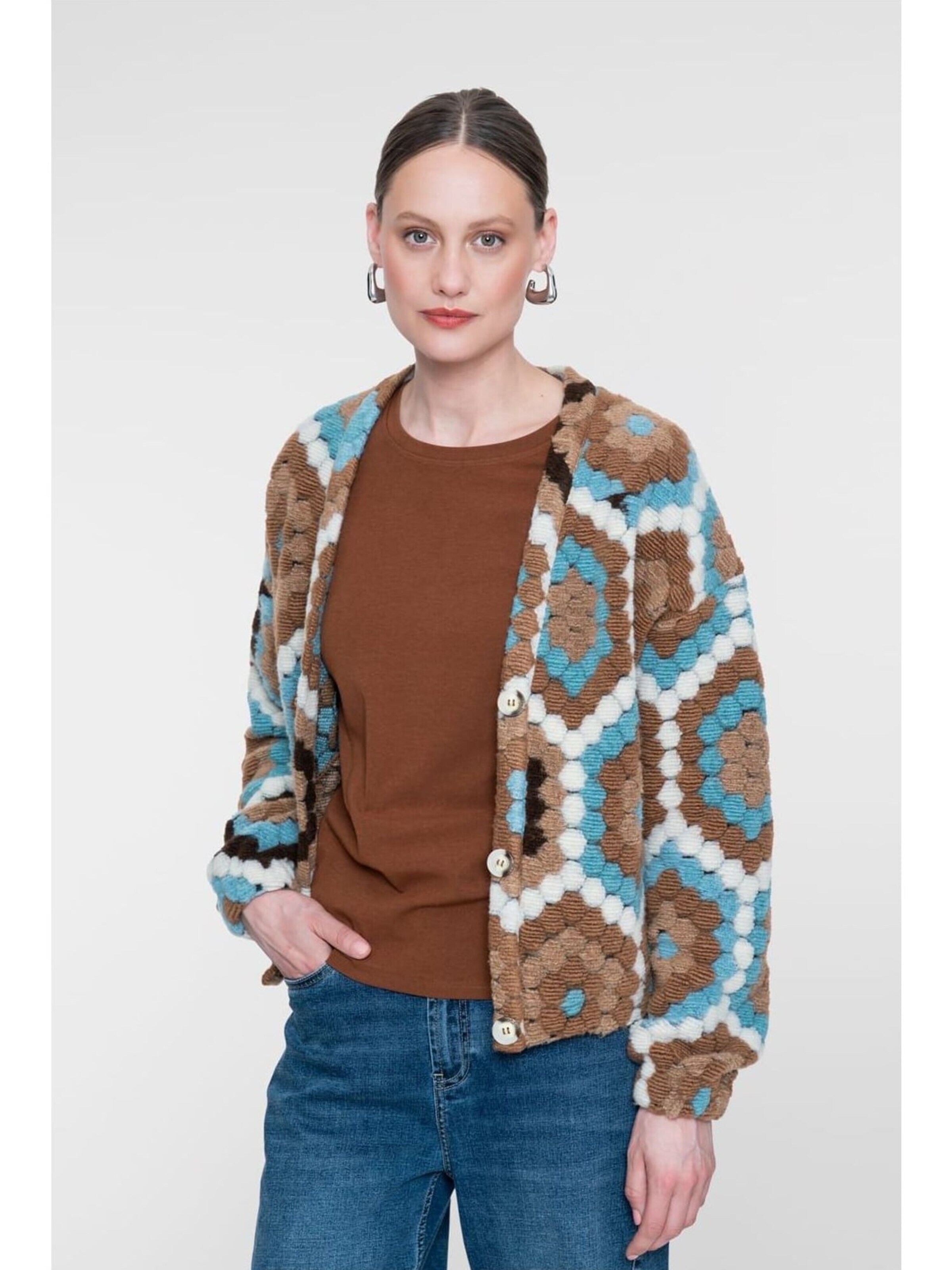 Geisha Gebreid vest in Grijs