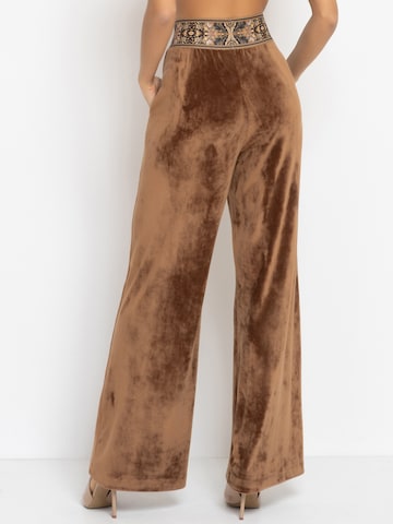 JIORO Wide leg Broek 'ESSENTIALS' in Beige