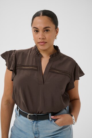 KAFFE CURVE Bluse 'Ronja' i brun