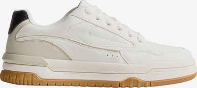 Bershka Matalavartiset tennarit värissä beige / musta / valkoinen, Tuotenäkymä