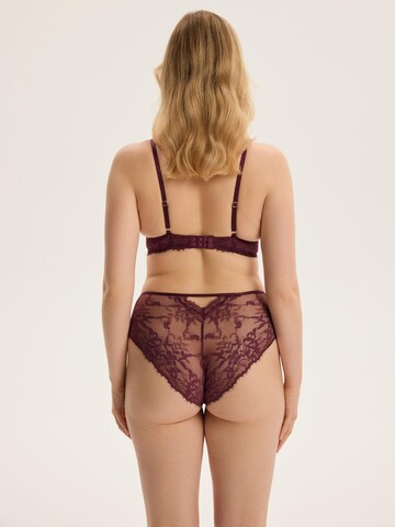 ESOTIQ - Panti 'Hipster Cloe, hohe Leibhöhe, florale Spitze, transparent' en marrón