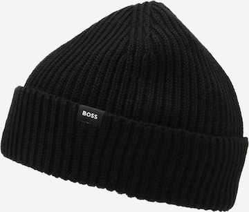 BOSS Black Beanie 'Pedro' in Black: front