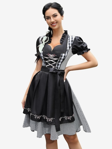 Yesfashion Dirndl in Schwarz: Vorderseite