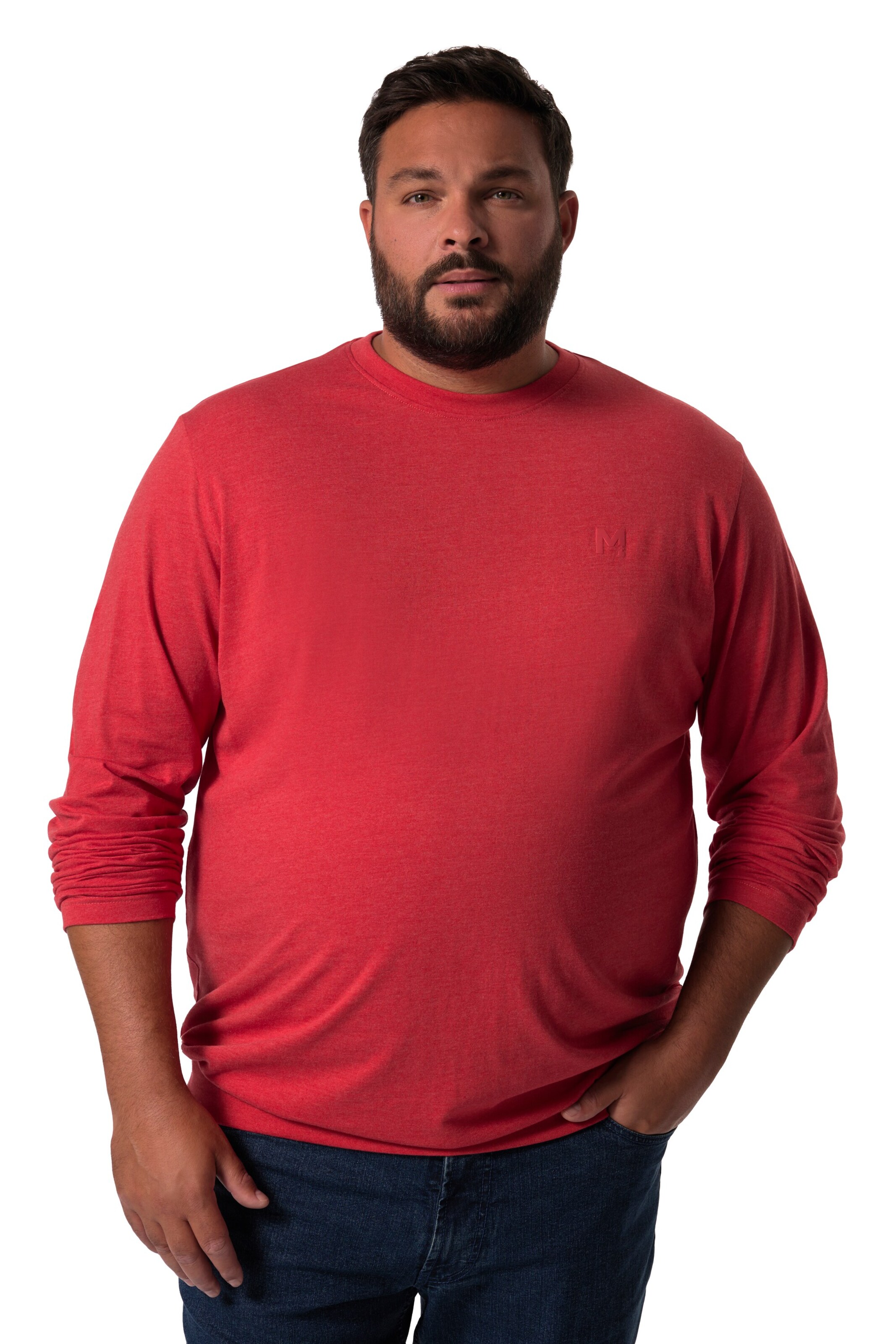 Men Plus Shirt in Rood: voorkant