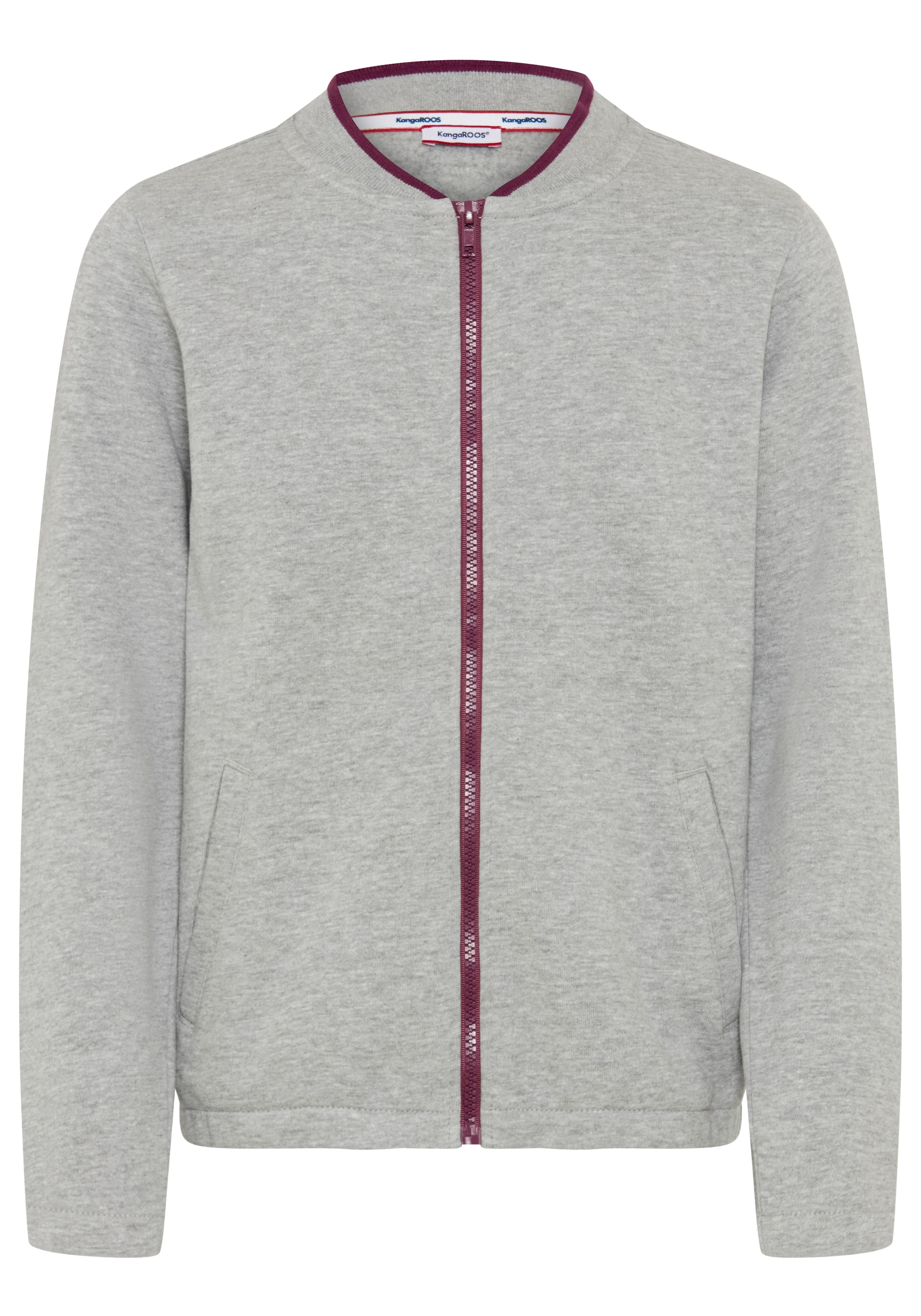 KangaROOS Zip-Up Hoodie in Grey: front