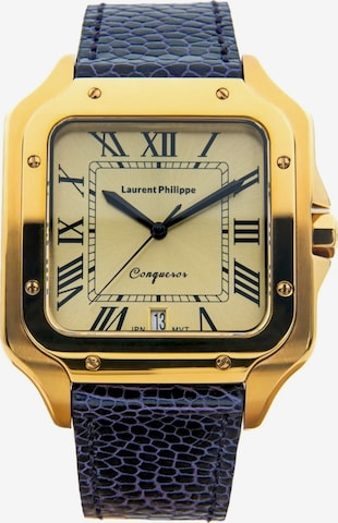 Montre à affichage analogique 'Conqueror The Golden Eye – Mystic Pearl' Laurent Philippe en or : devant