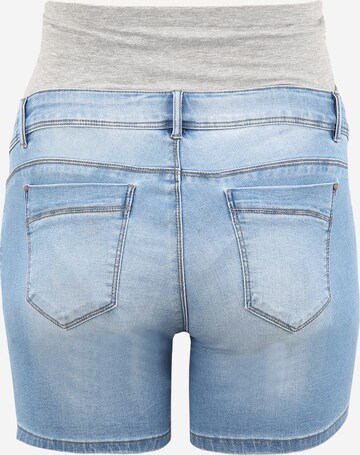 Mamalicious Curve Slimfit Jeans 'MLPASO' in Blauw