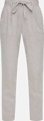 QS Regular Pleat-Front Pants in Grey: front