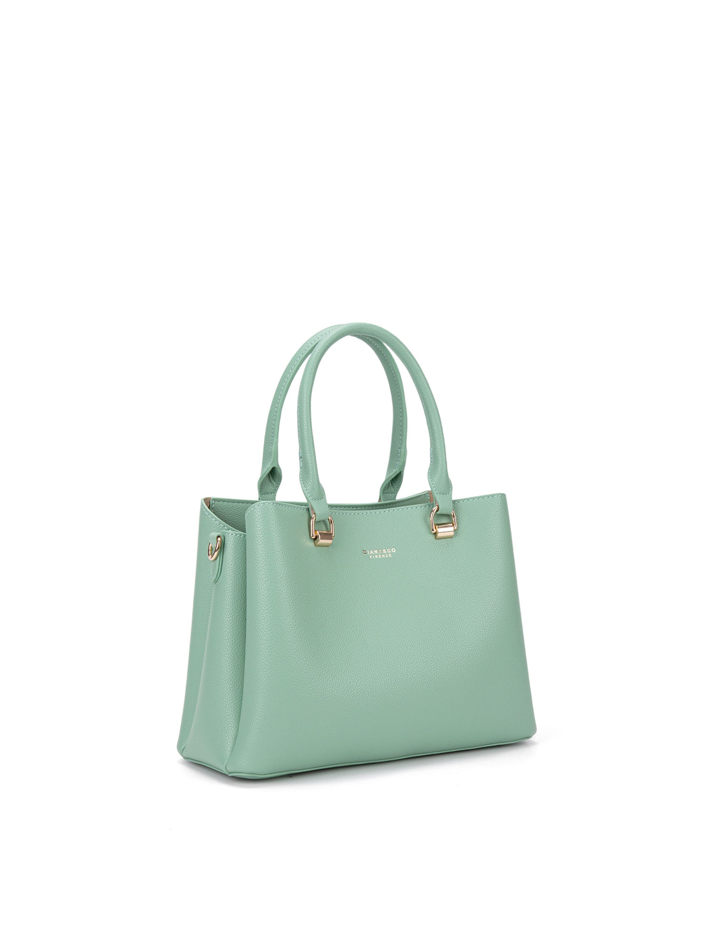 Borsa a mano 'Borsa a Mano Vegan Leather Diana & Co Firenze - Zip e Tracolla Rimovibile' di Diana&Co. in verde