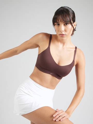 NIKE Μπουστάκι Αθλητικό σουτιέν 'ALATE MINIMALIST' σε καφέ: μπροστά