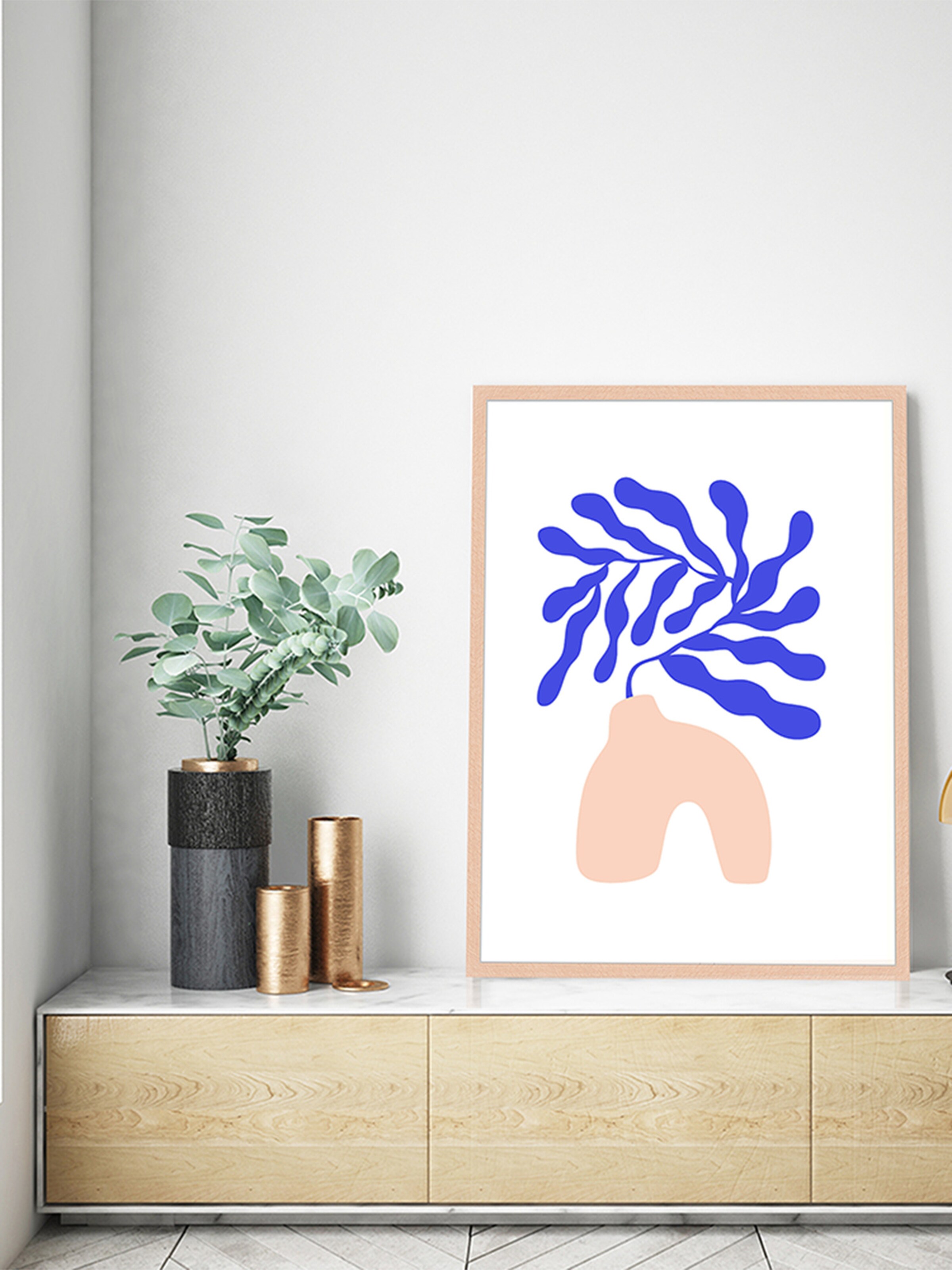 Männer Wohn-Accessoires Liv Corday Bild 'Blue and Pink' in Weiß - KQ68908 Männer Wohn-Accessoires Liv Corday Bild 'Blue and Pink' in Weiß - KQ68908