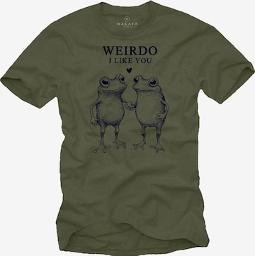 MAKAYA Shirt 'Weirdo Frosch' in Green: front