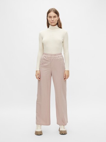 OBJECT Wide leg Pleat-front trousers 'OBJESTA' in Brown