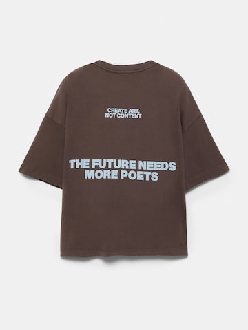 Pull&Bear Свободна дамска риза в кафяво