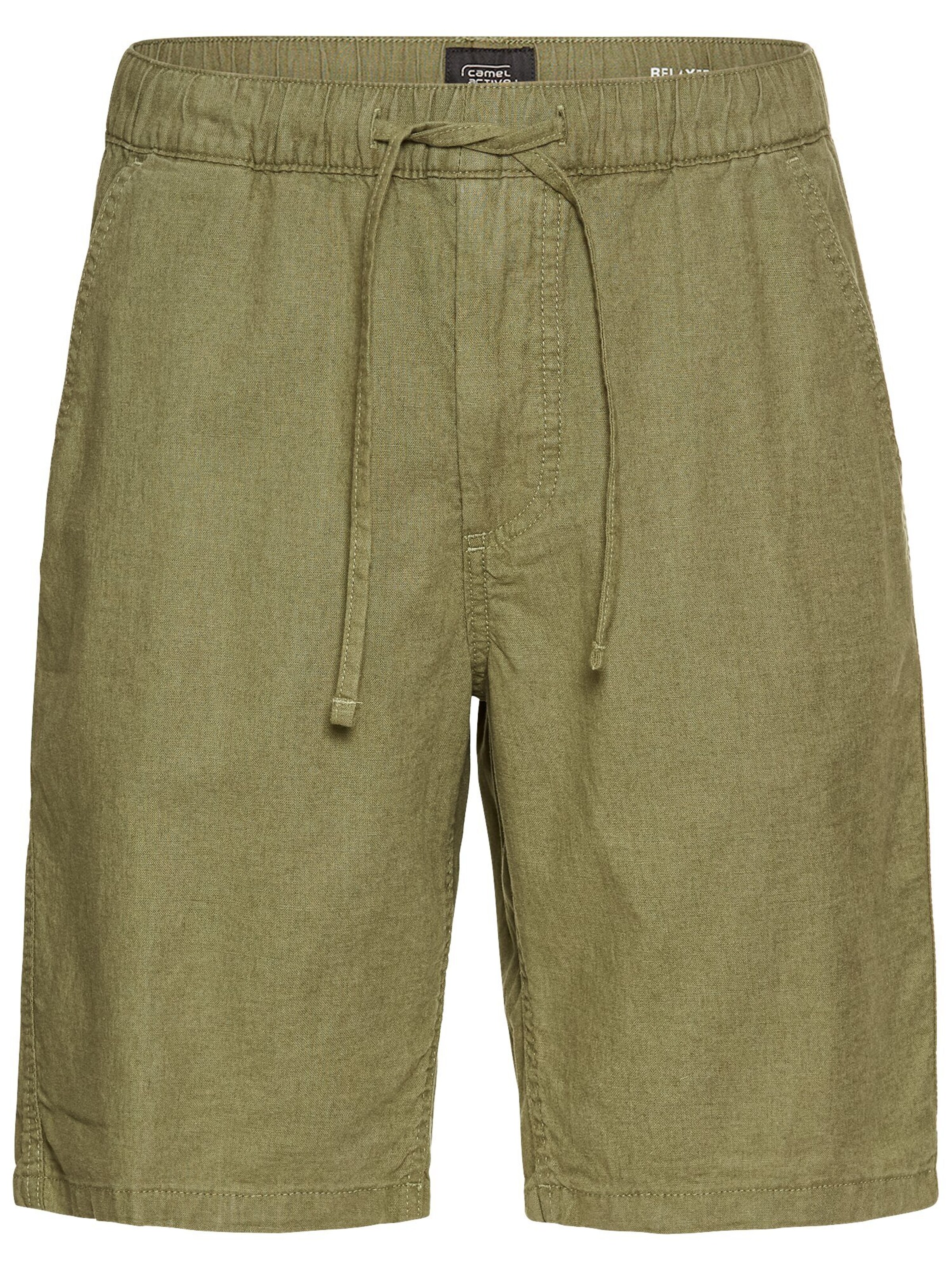 CAMEL ACTIVE Chino Shorts mit elastischem Bund in Grün: Vorderseite
