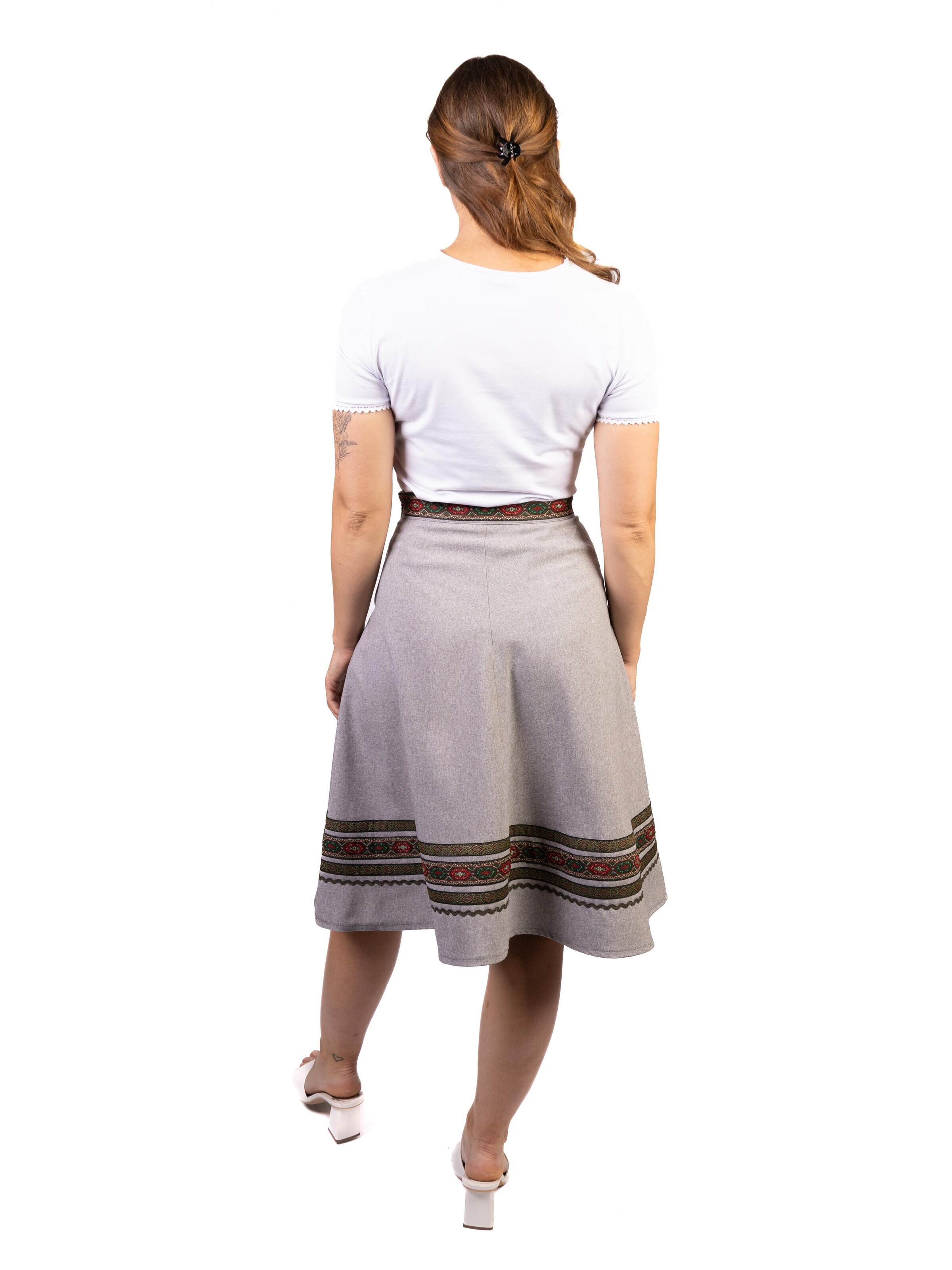 Trachtl Traditional skirt 'Anna Marie Grey' in Grey