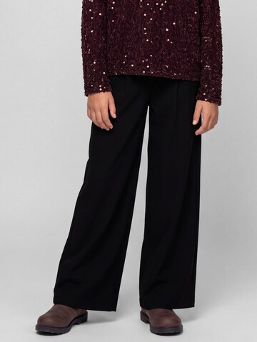 NAME IT - Pierna ancha Pantalón en negro: frente