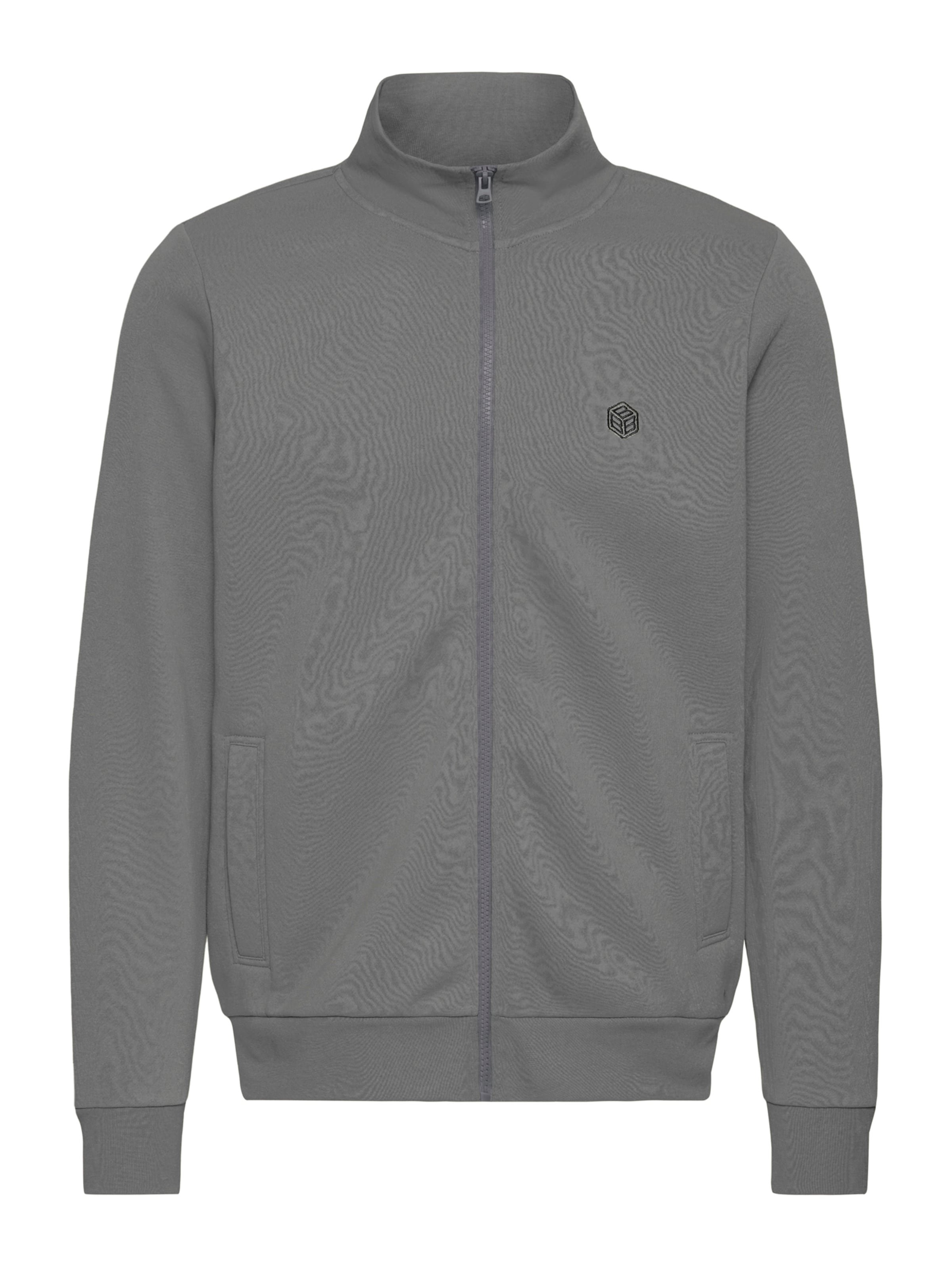 BLEND Zip-Up Hoodie in Grey: front