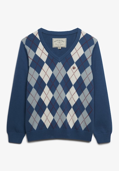 Superdry & Co Pull-over en M en bleu ciel / gris clair / rouge / blanc, Vue avec produit