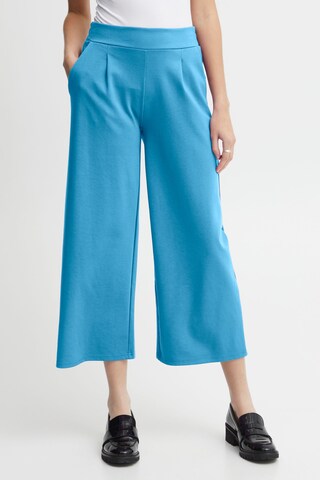 ICHI - Pierna ancha Pantalón plisado 'Kate' en azul: frente