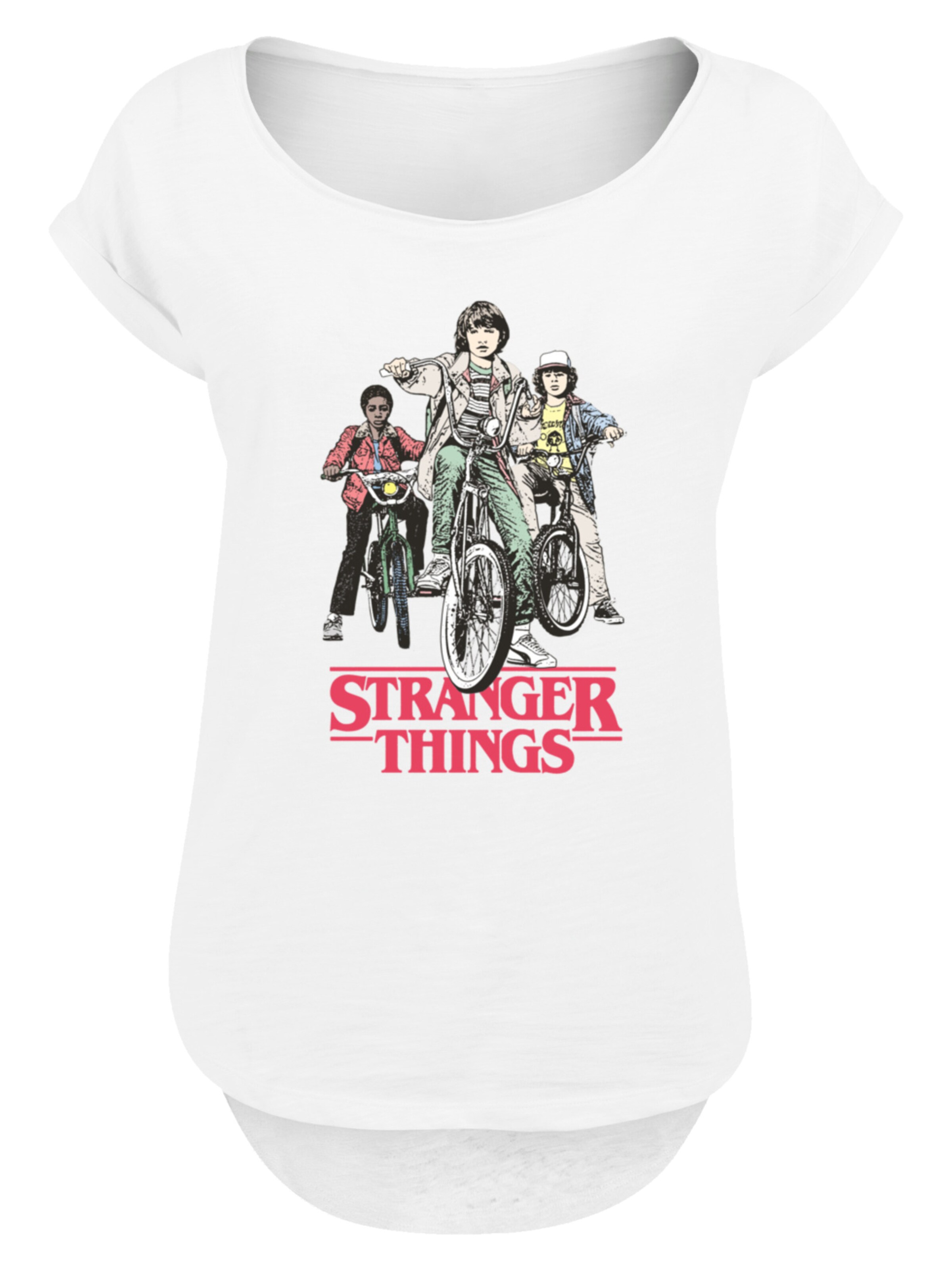 T-shirt 'Stranger Things Netflix TV Series' F4NT4STIC en blanc : devant