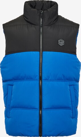 Threadbare Vest 'THB Jacket Gilet Lethame' in Blue: front