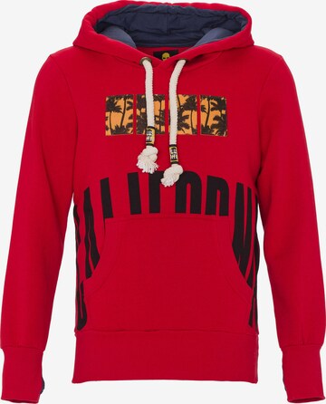 Sweat-shirt PLUS EIGHTEEN en rouge : devant