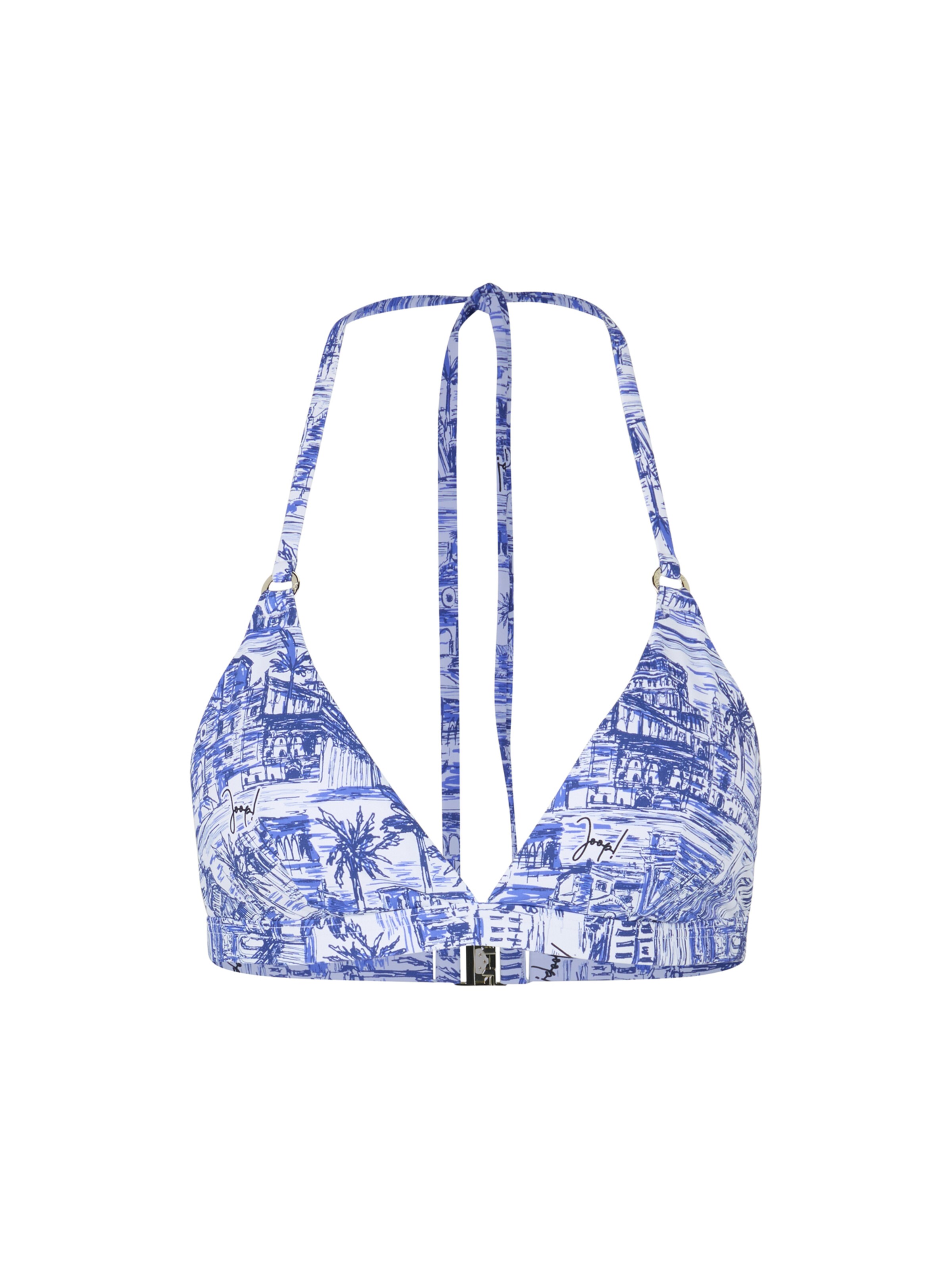 JOOP! Triangel Bikinitop in Blauw: voorkant