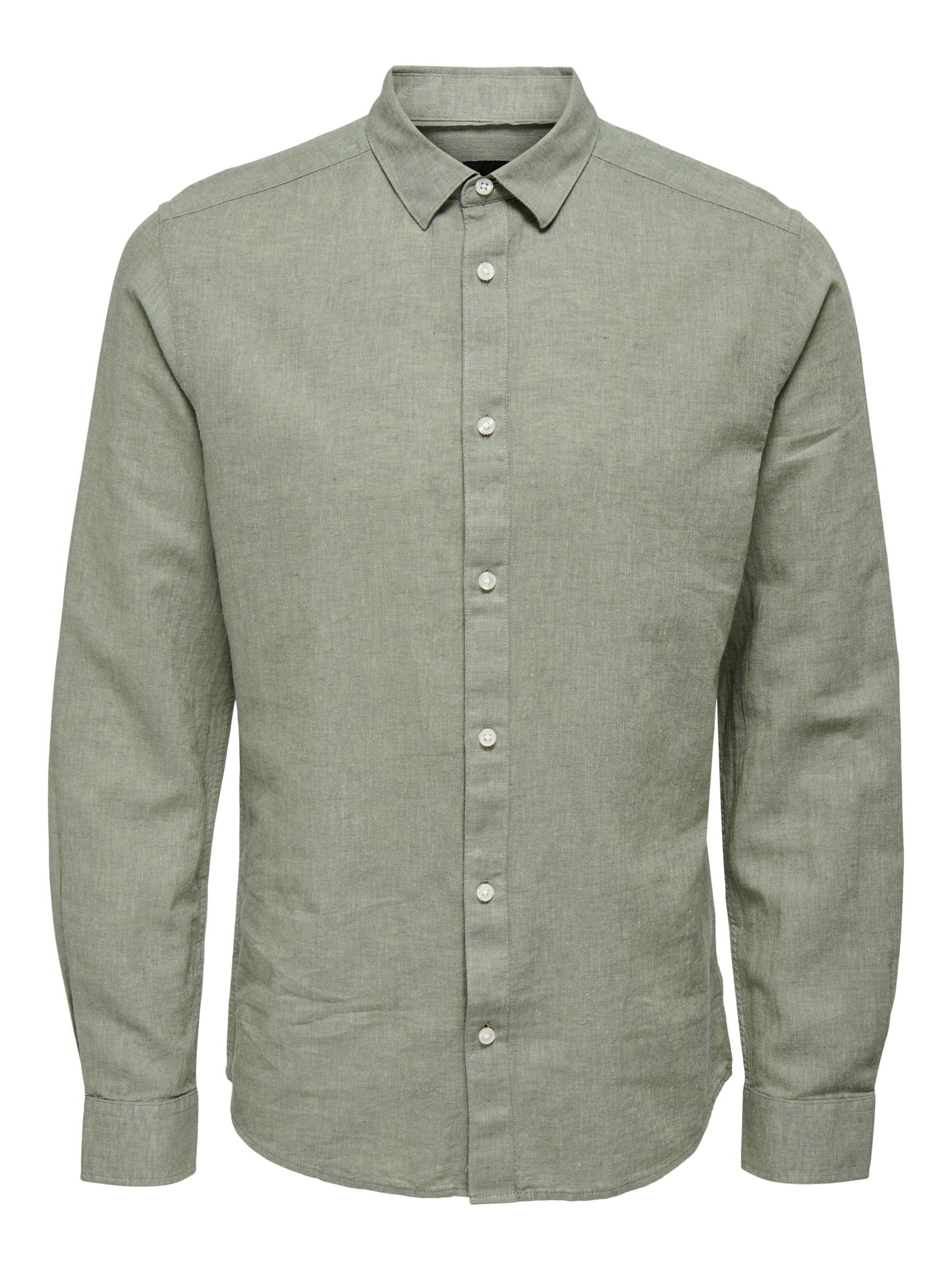 Only & Sons Regular fit Button Up Shirt 'Camicie' in Green: front