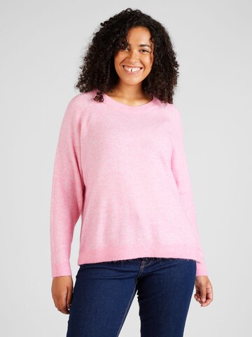 Vero Moda Curve - Pullover 'Filuca' em rosa: frente