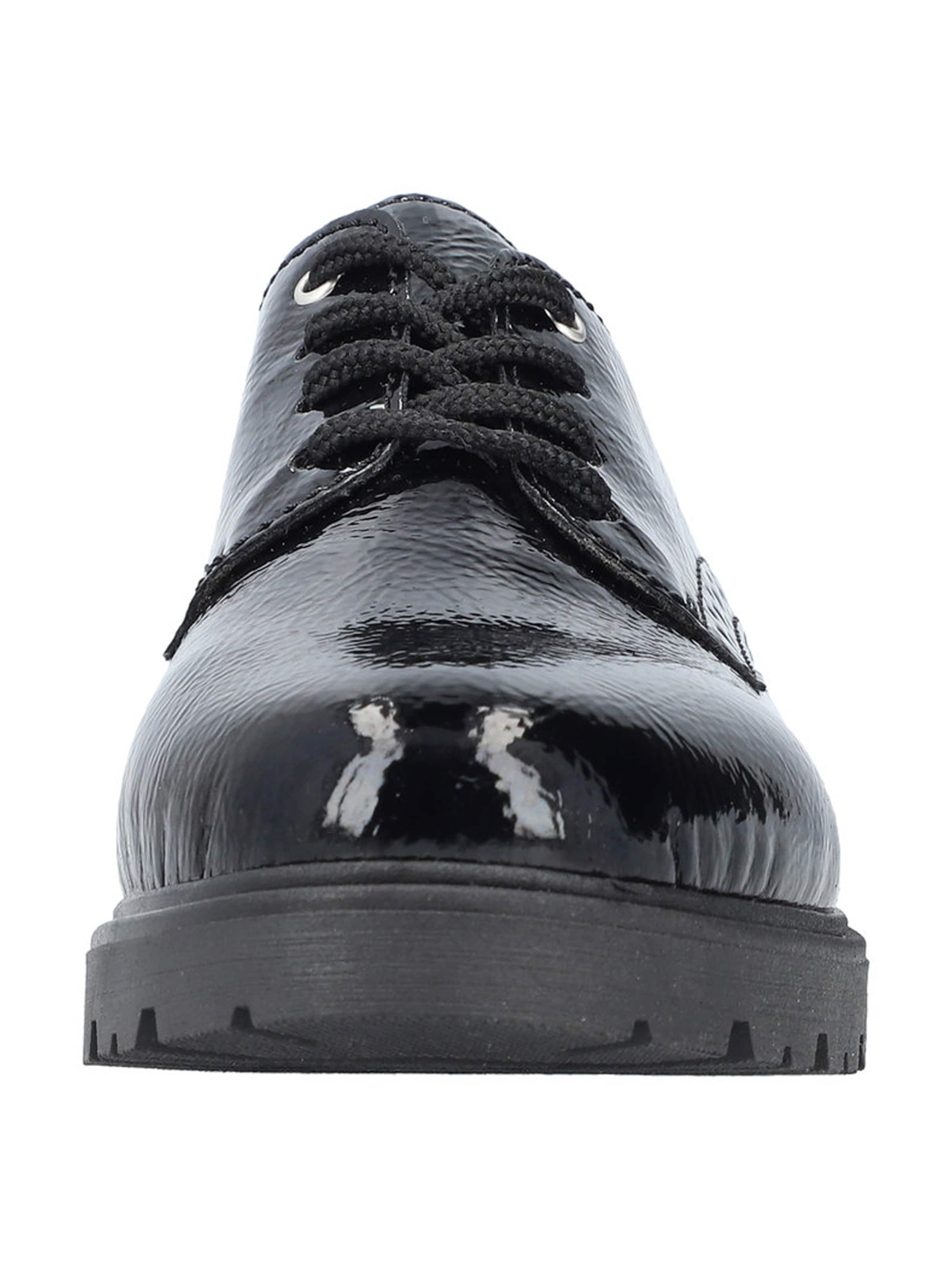 melns Rieker Kurpes ar šņorēm