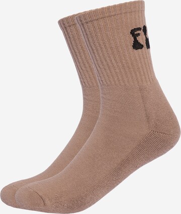 ABOUT YOU x StayKid Socken 'FLIEG LOS' in Braun: predná strana