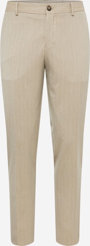 SELECTED HOMME Slim fit Pleated Pants 'PETER' in Beige: front