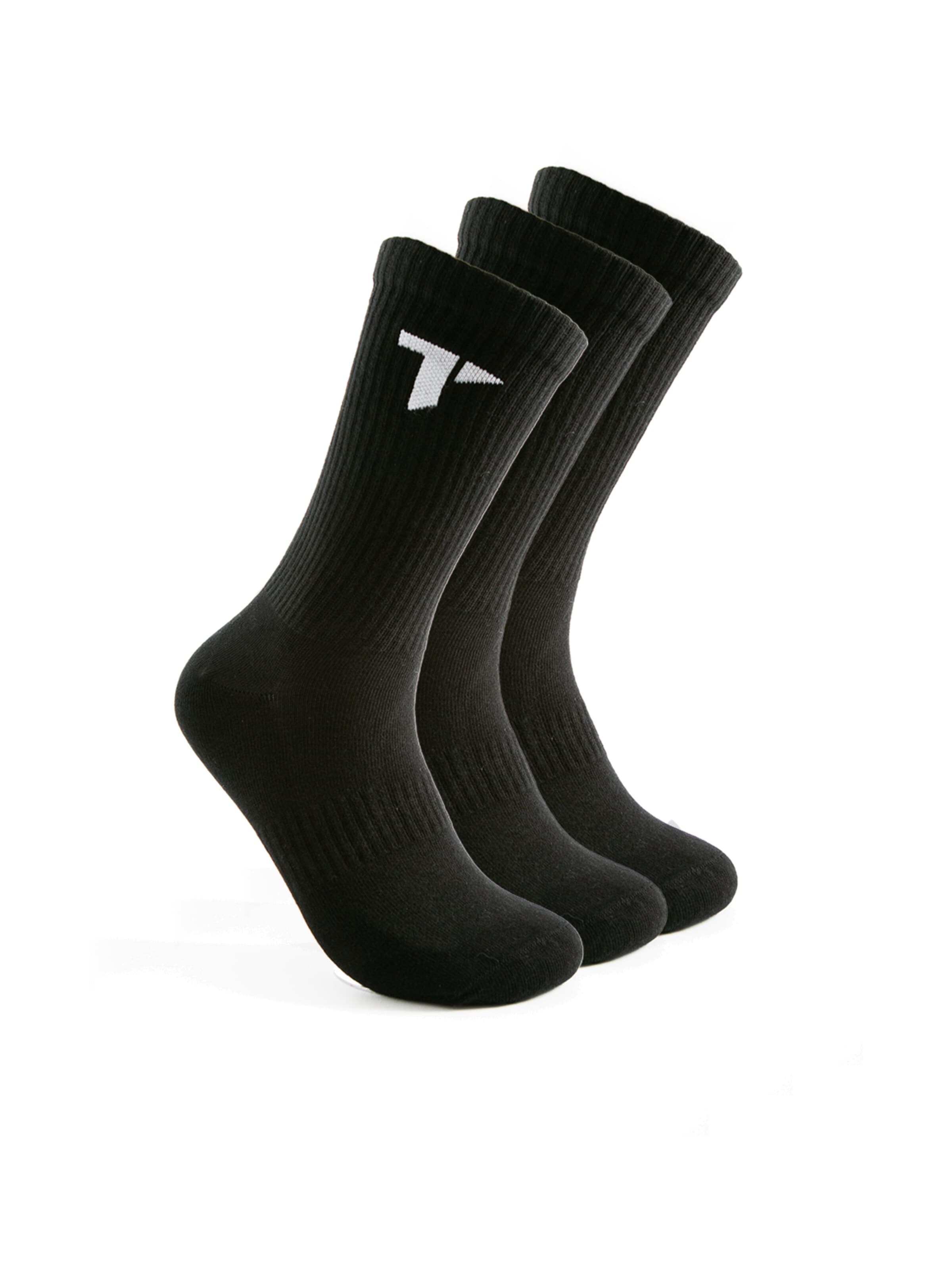 TRYIT Athletic Socks 'mit Komfortsohle' in Black: front