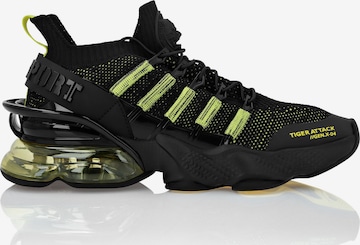 Plein Sport - Sapatilhas baixas 'Tiger' em preto: frente