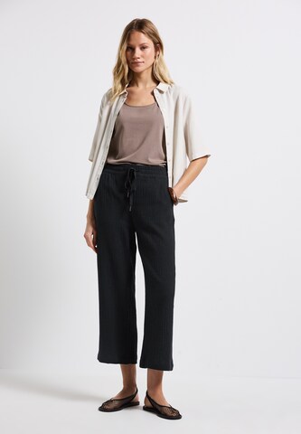 STREET ONE Wide Leg Hose in Schwarz