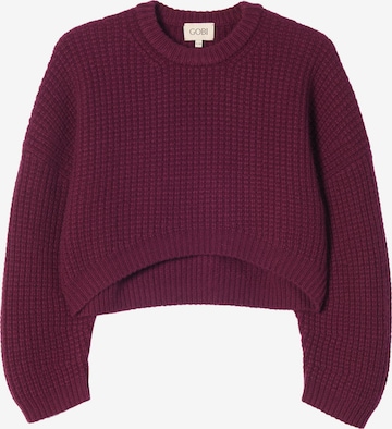 GOBI Cashmere - Jersey 'Women's Oval-Sleeve Cropped Cashmere Sweater' en rojo: frente